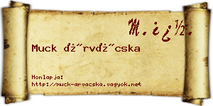 Muck Árvácska névjegykártya